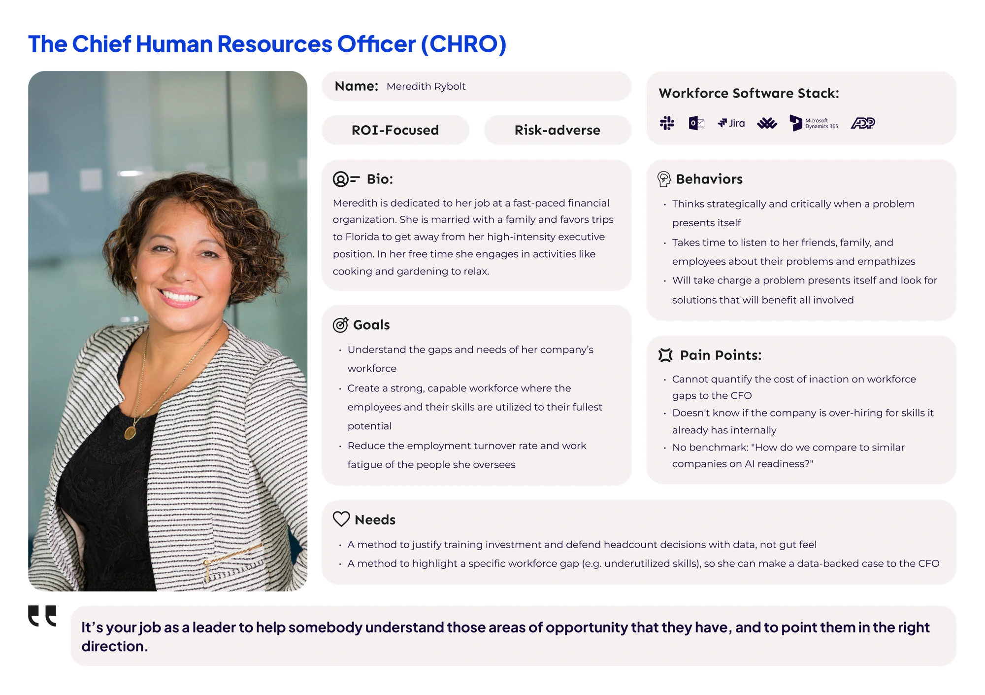 Persona: Meredith Rybolt, Chief Human Resources Officer