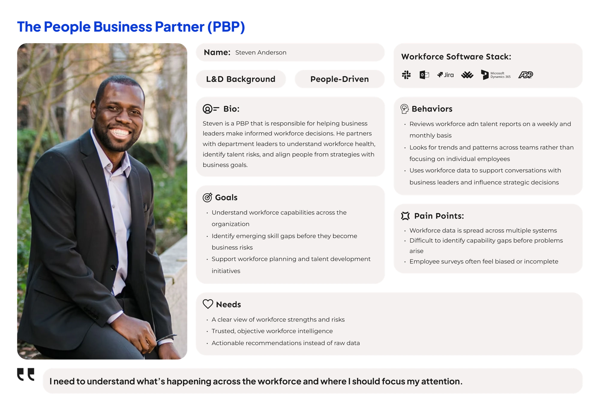 Persona: Steven Anderson, People Business Partner